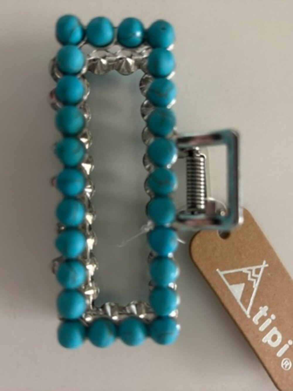 Tipi Western Turquoise Mini Navajo Pearl Style Hair Claw NWT